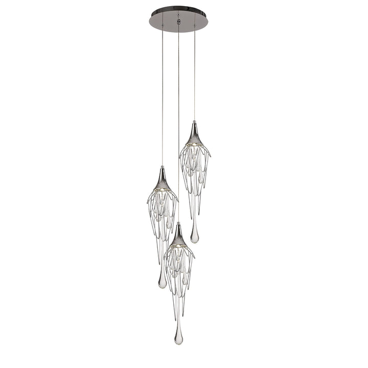 Nelson Lighting NL78569 Istan Pendant Round 3 Light Polished Chrome