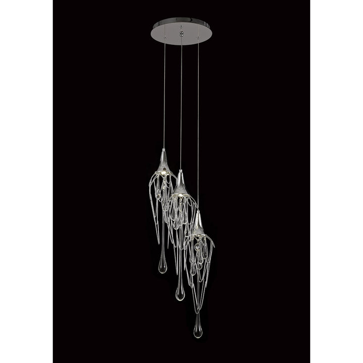 Nelson Lighting NL78569 Istan Pendant Round 3 Light Polished Chrome