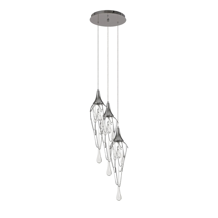 Nelson Lighting NL78569 Istan Pendant Round 3 Light Polished Chrome