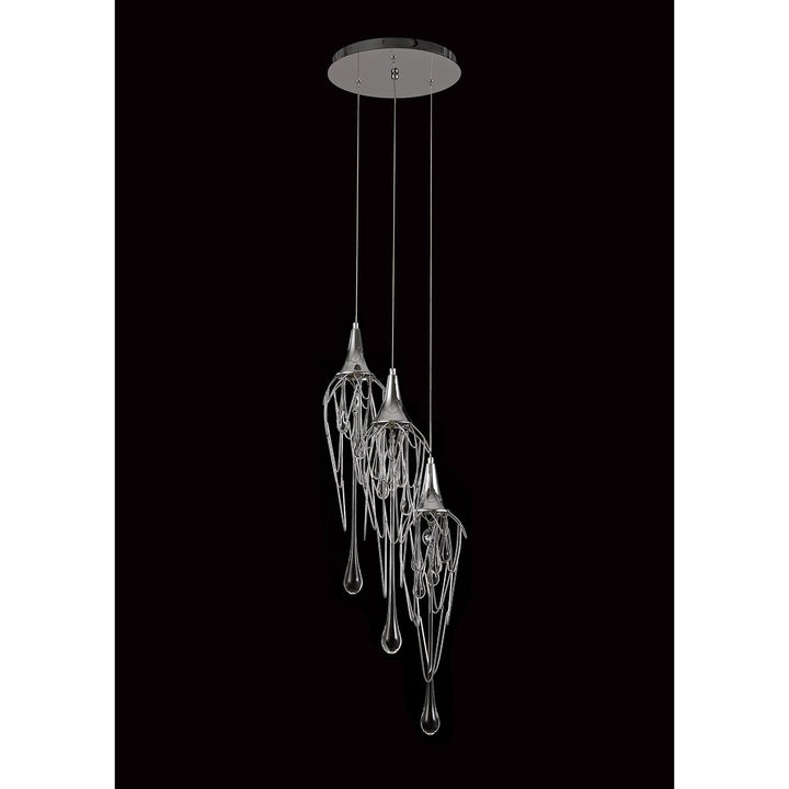 Nelson Lighting NL78569 Istan Pendant Round 3 Light Polished Chrome
