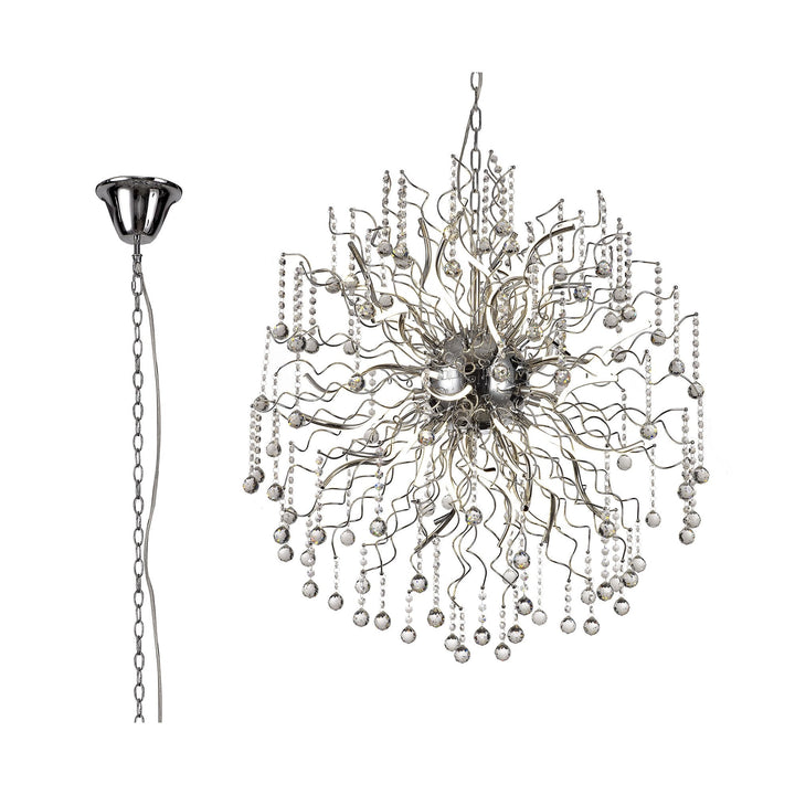 Nelson Lighting NL81299 Jaxal Dimmable Pendant 30 Light LED Polished Chrome