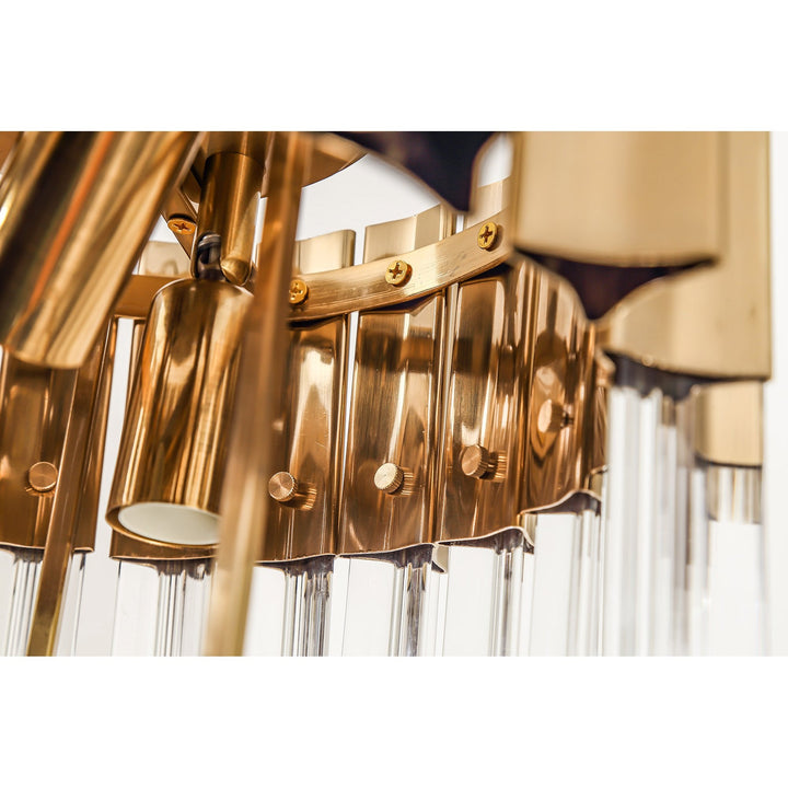 Nelson Lighting NL82279 Kobra Ceiling Round 3 Light Brass/Clear Glass