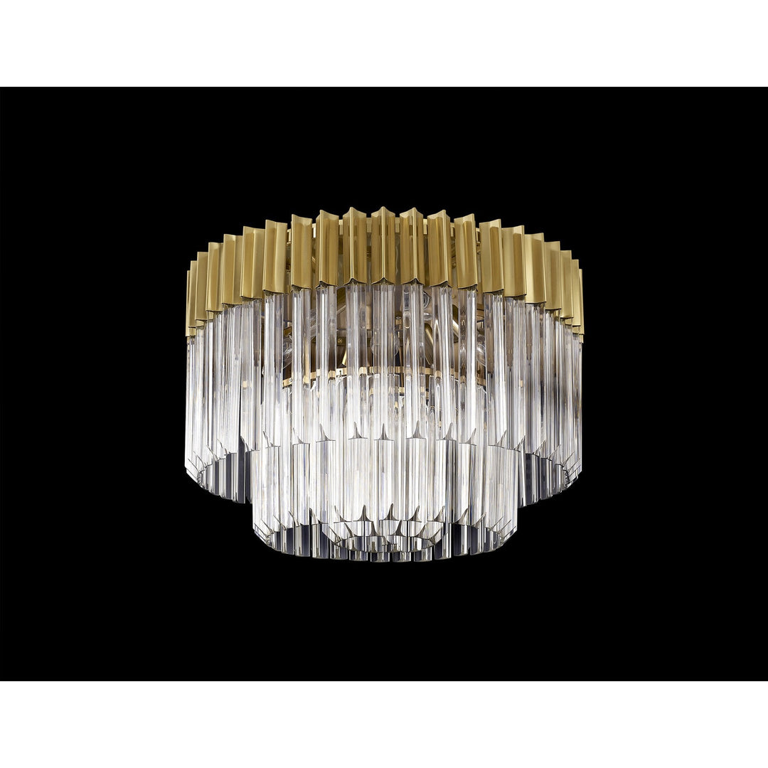 Nelson Lighting NL82289 Kobra Ceiling Round 7 Light Brass/Clear Glass