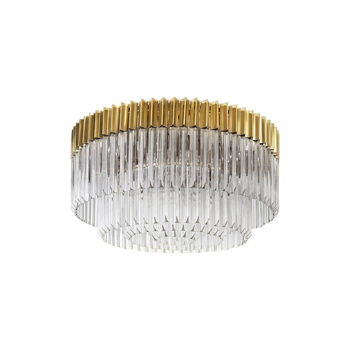 Nelson Lighting NL82299 Kobra Ceiling Round 12 Light Brass/Clear Glass