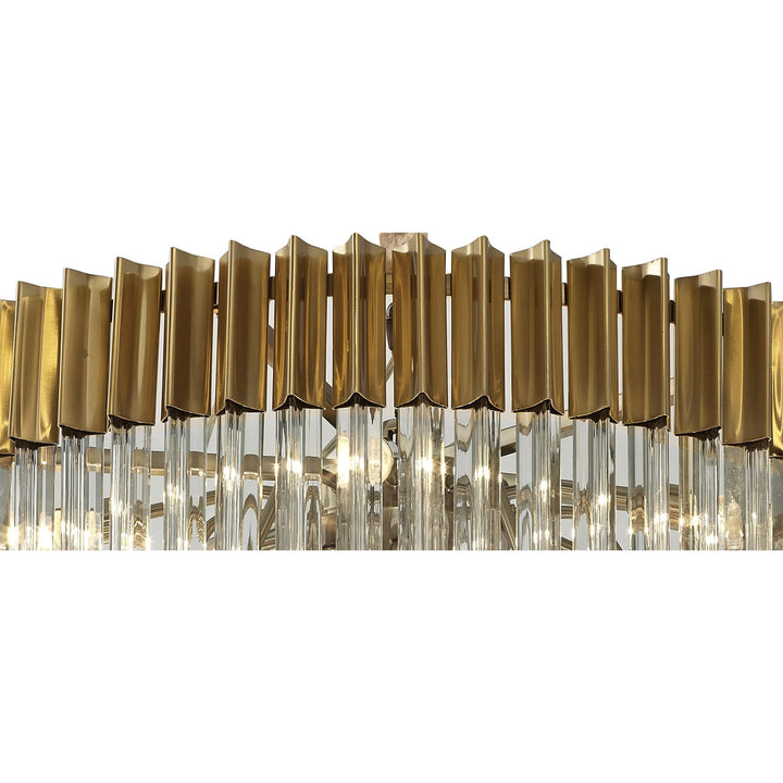 Nelson Lighting NL82309 Kobra Pendant Round 5 Tier 18 Light Brass/Clear Glass