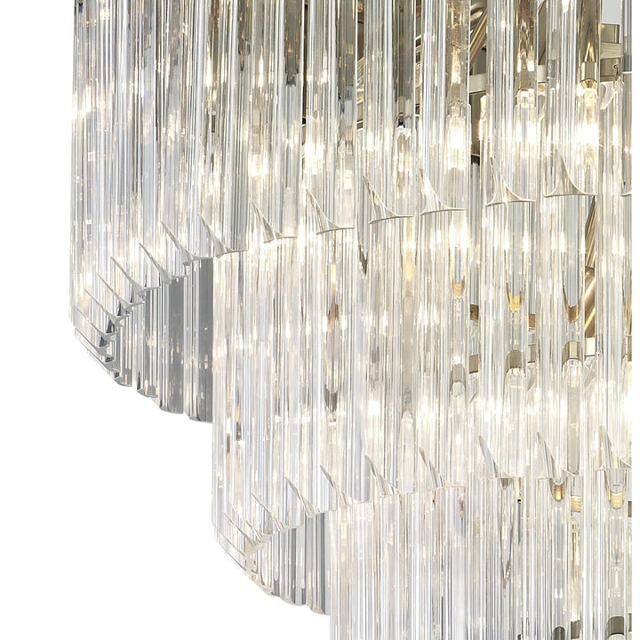 Nelson Lighting NL82309 Kobra Pendant Round 5 Tier 18 Light Brass/Clear Glass