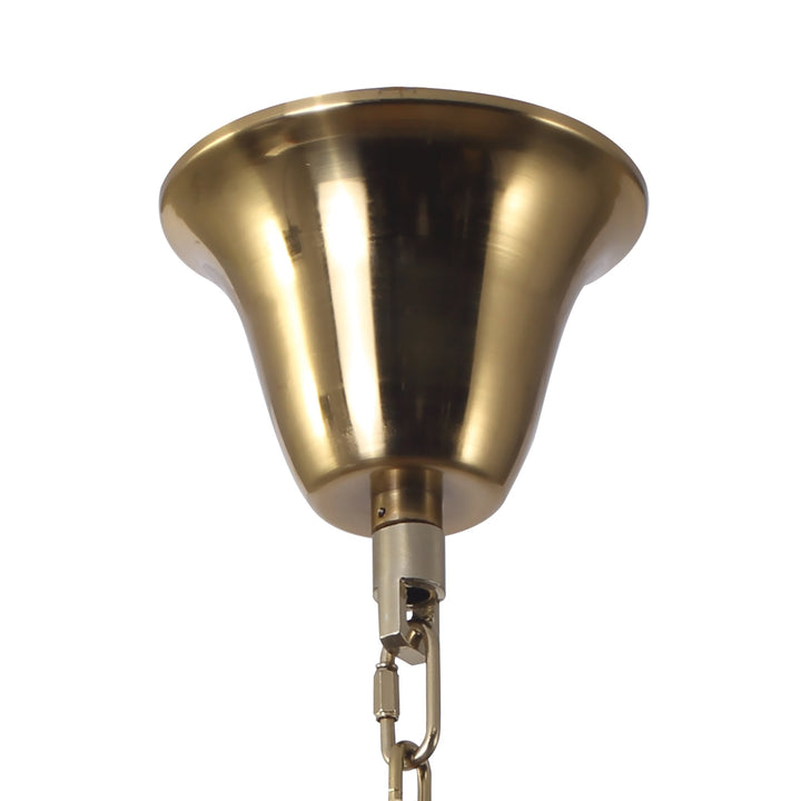 Nelson Lighting NL82309 Kobra Pendant Round 5 Tier 18 Light Brass/Clear Glass