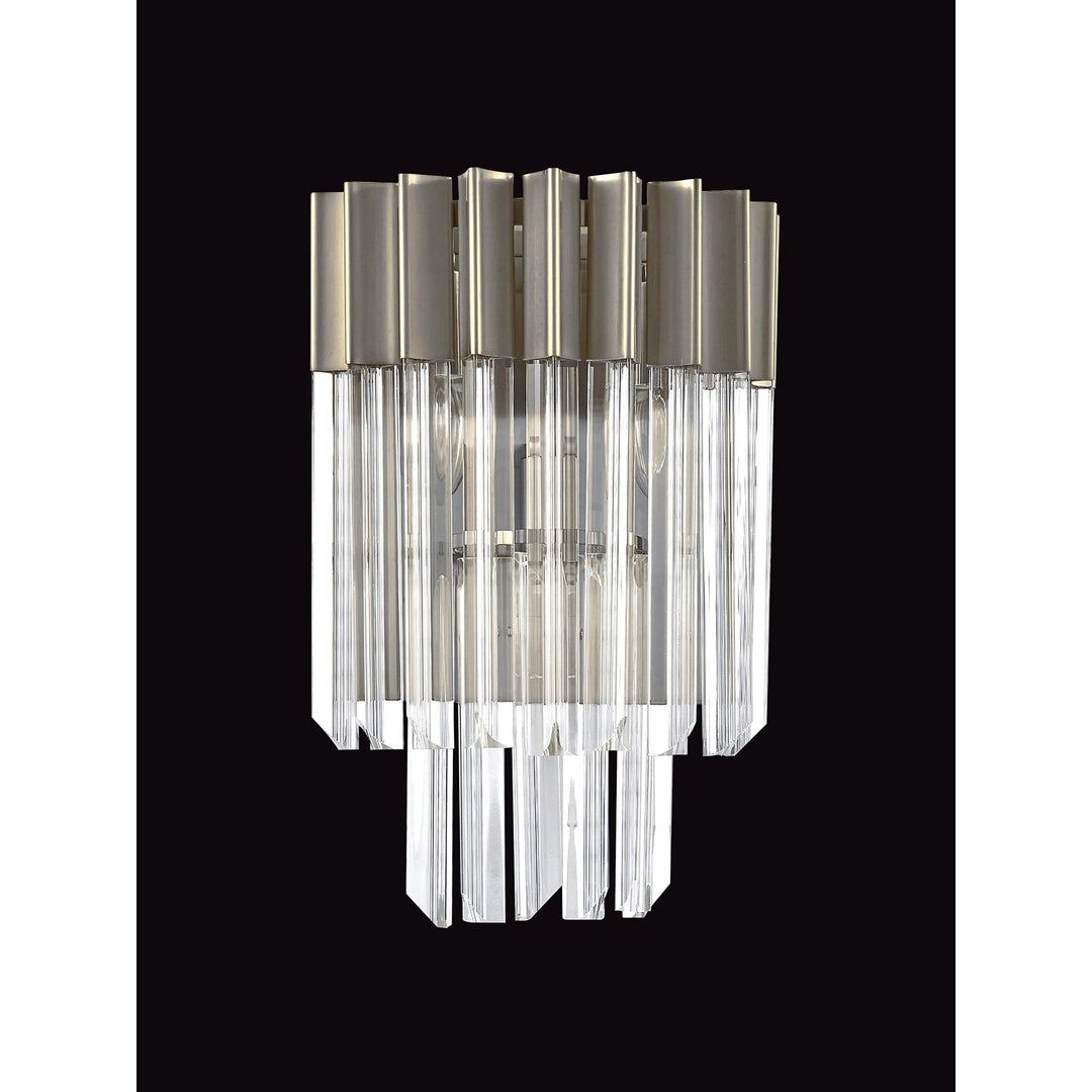 Nelson Lighting NL82399 Kobra Wall 3 Light Polished Nickel/Clear Glass