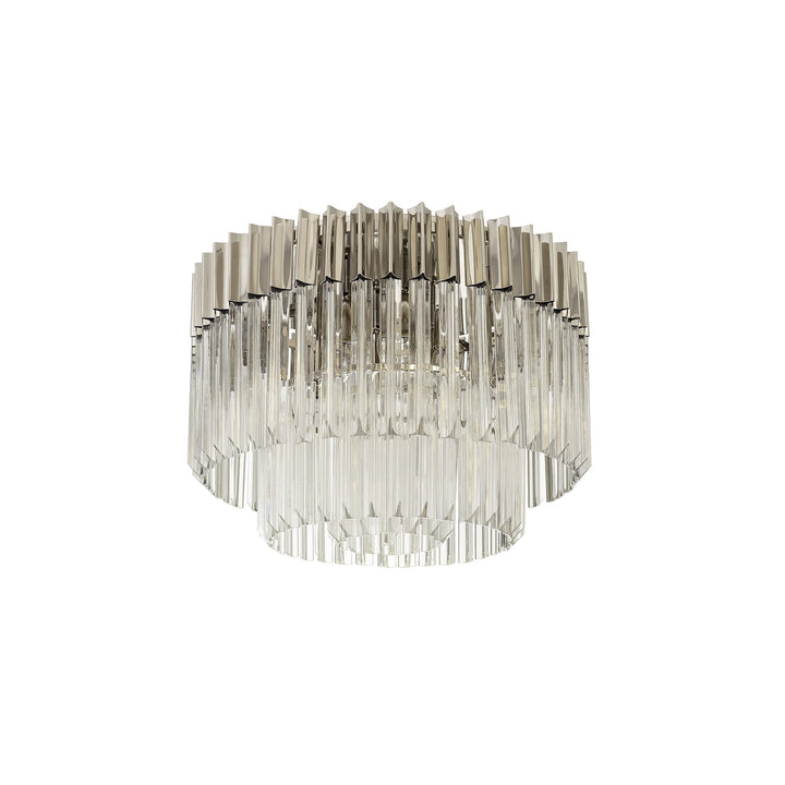 Nelson Lighting NL82419 Kobra Ceiling Round 7 Light Polished Nickel/Clear Glass