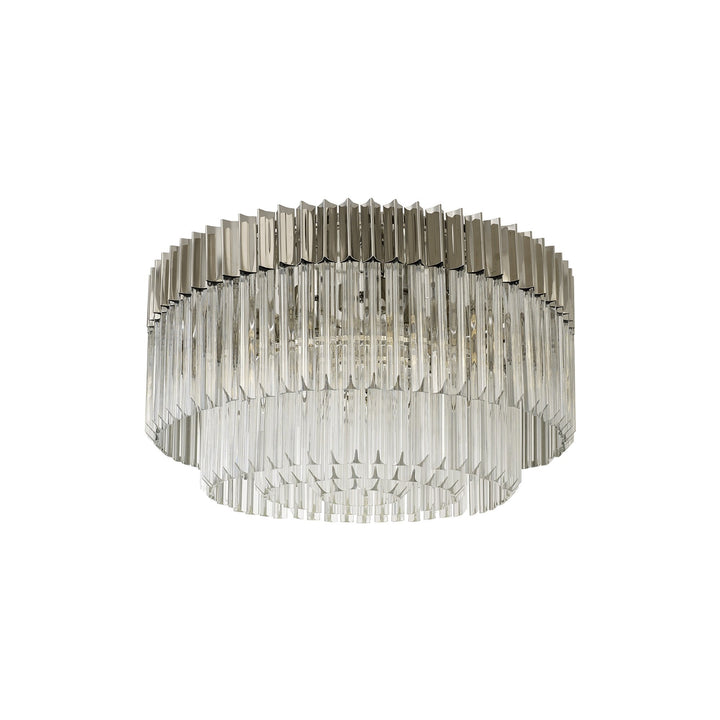 Nelson Lighting NL82429 Kobra Ceiling Round 12 Light Polished Nickel/Clear Glass