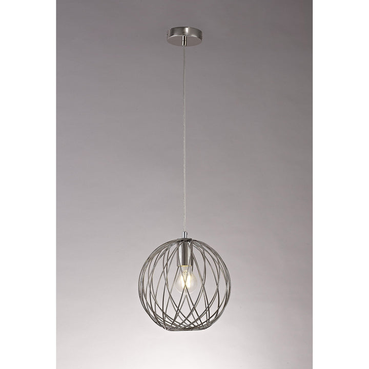 Nelson Lighting NL71379 Linus Sphere Pendant 1 Light Polished Nickel