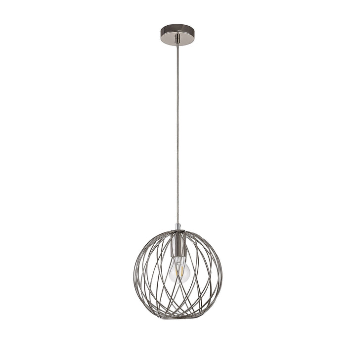 Nelson Lighting NL71379 Linus Sphere Pendant 1 Light Polished Nickel