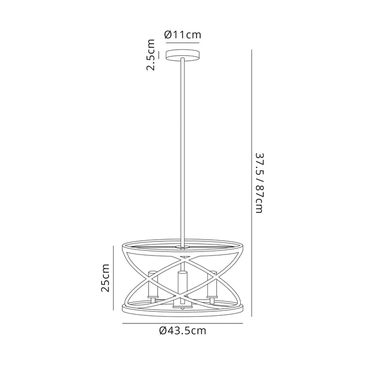 Nelson Lighting NL71019 | Liza Pendant | 4-Light Black & Satin Gold Elegance