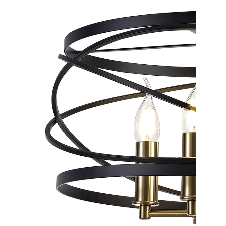 Nelson Lighting NL71019 | Liza Pendant | 4-Light Black & Satin Gold Elegance