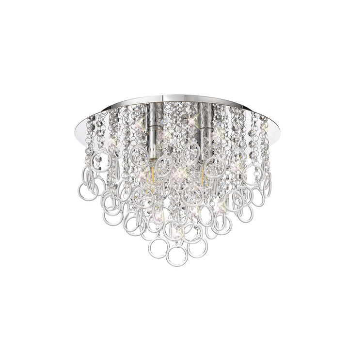 Nelson Lighting NL81319 Loopy Ceiling 4 Light Polished Chrome/Crystal