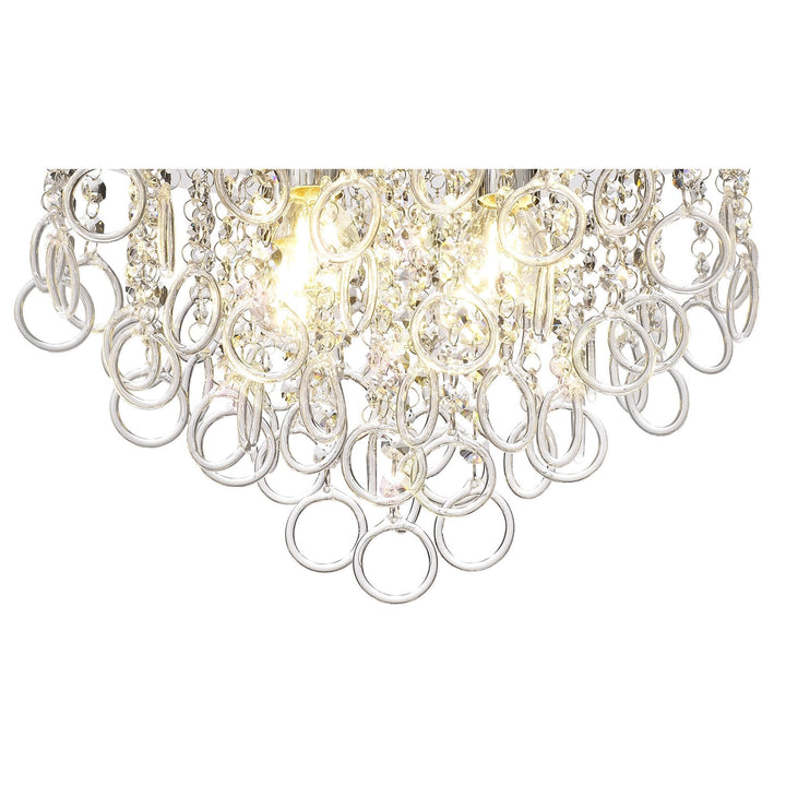 Nelson Lighting NL81319 Loopy Ceiling 4 Light Polished Chrome/Crystal