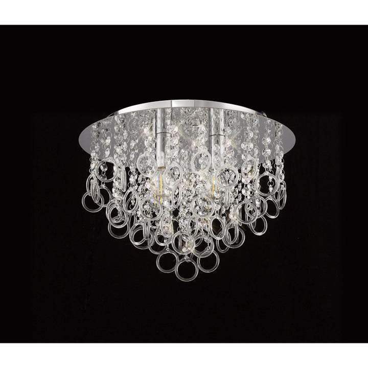 Nelson Lighting NL81319 Loopy Ceiling 4 Light Polished Chrome/Crystal