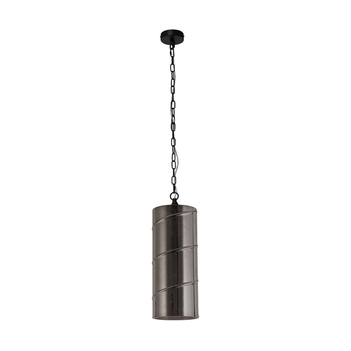 Nelson Lighting NL75709 Lucy Pendant 1 Light Matt Black/Smoked