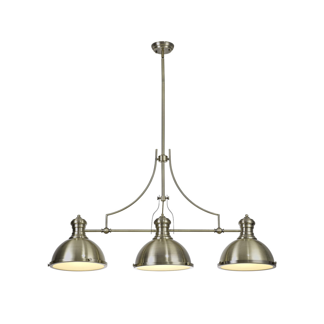 Nelson Lighting NL71049 Louis Pendant 3 Light Antique Brass