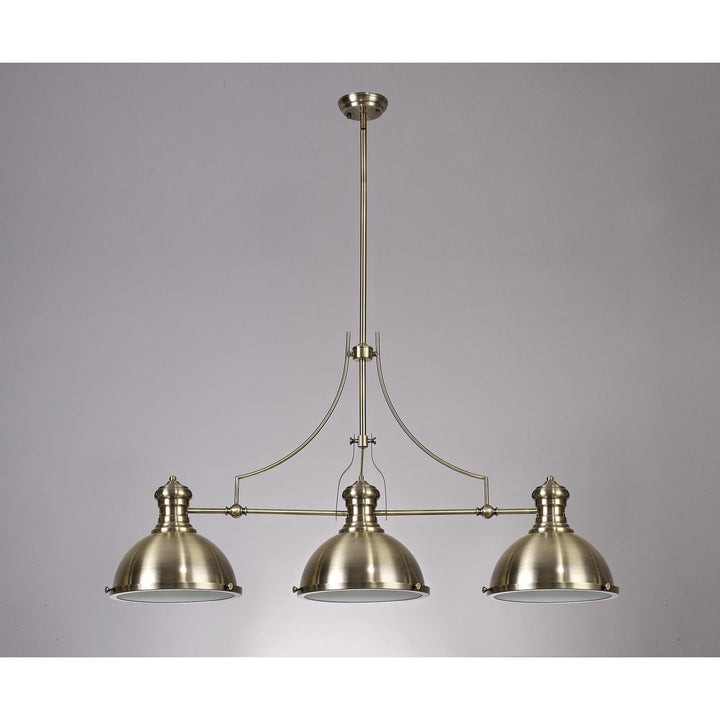 Nelson Lighting NL71049 Louis Pendant 3 Light Antique Brass