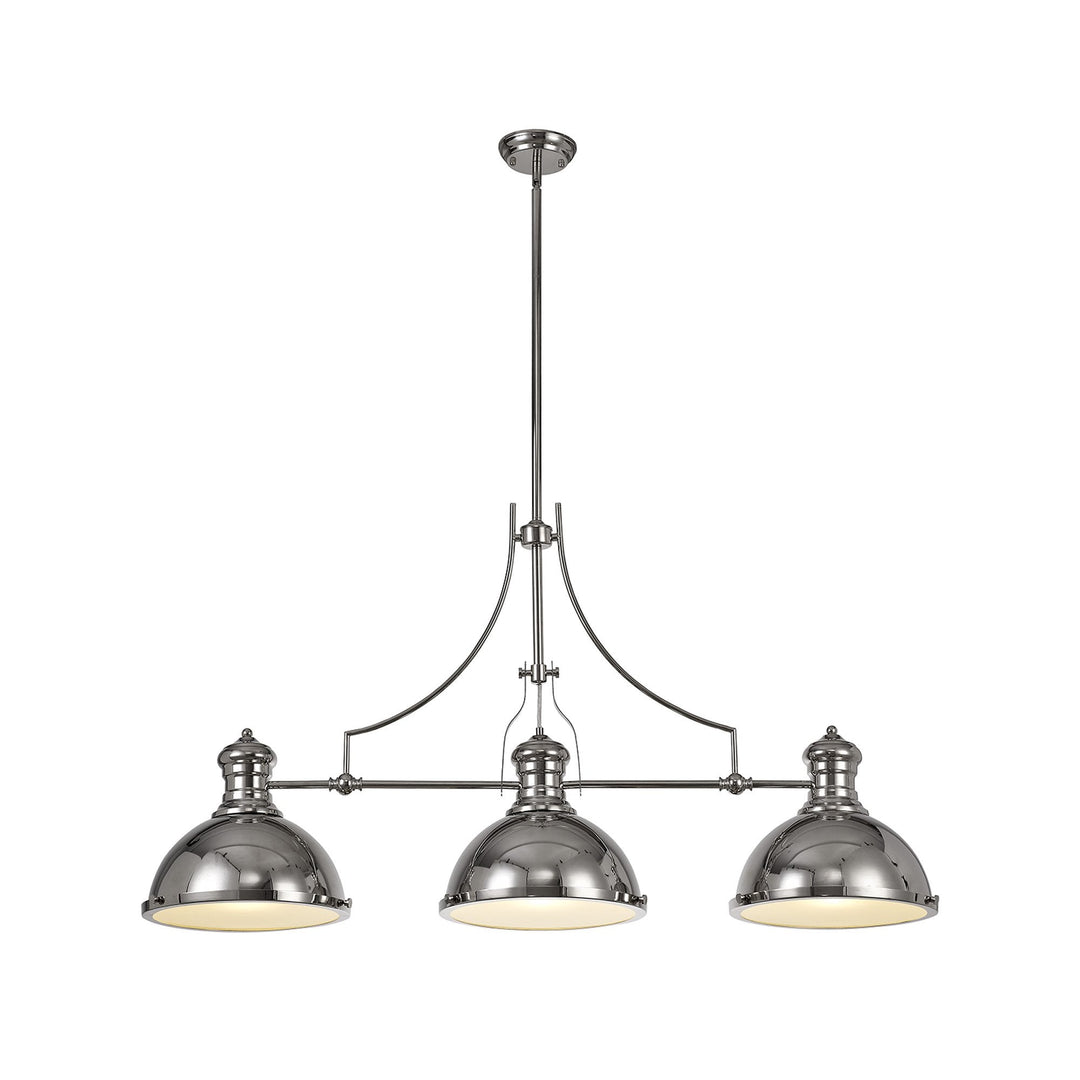 Nelson Lighting NL71059 Louis Pendant 3 Light Polished Nickel