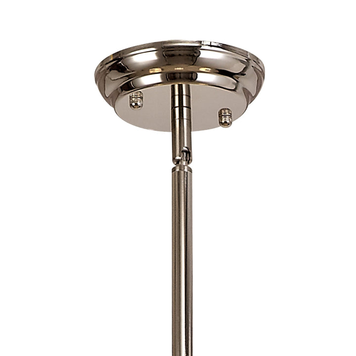 Nelson Lighting NLK04849 Louis/Umbrian 3 Light Telescopic Pendant 30cm Tiffany Shade Nickel/Grey/Chrome