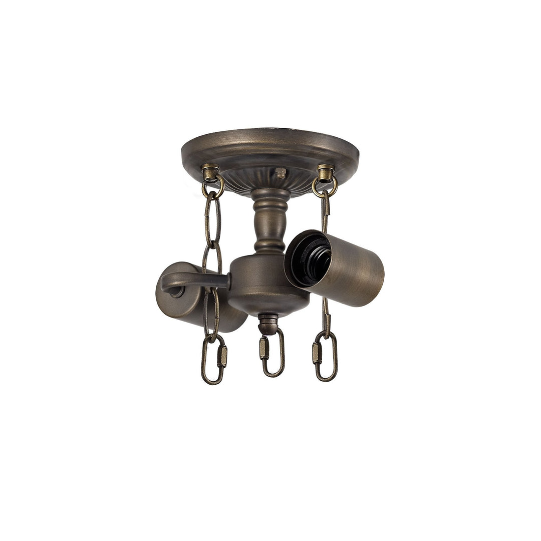 Nelson Lighting NL72909 Major Semi Ceiling Kit 2 Light Aged Antique Brass