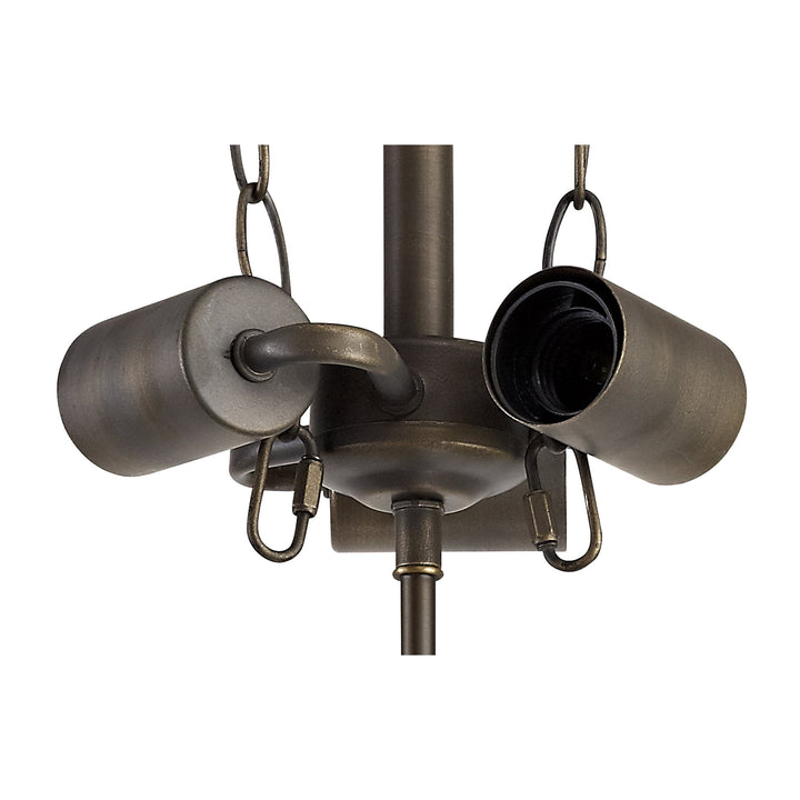 Nelson Lighting NL72919 Major Semi Ceiling Kit 3 Light Aged Antique Brass