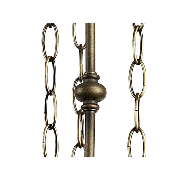 Nelson Lighting NL72939 Major Up Lighter Suspension Kit 3 Light Aged Antique Brass