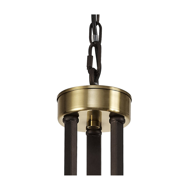 Nelson Lighting NL75519 Malcom Pendant 3 Light Brown Oxide/Bronze With Clear Glass Shades