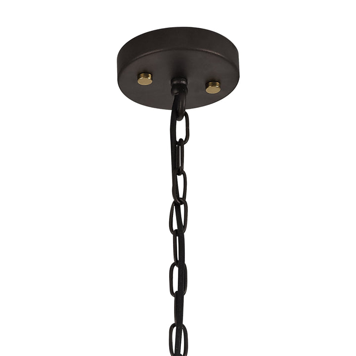 Nelson Lighting NL75529 Malcom Pendant 5 Light Brown Oxide/Bronze With Clear Glass Shades