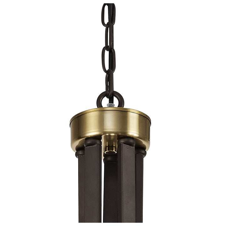 Nelson Lighting NL75529 Malcom Pendant 5 Light Brown Oxide/Bronze With Clear Glass Shades