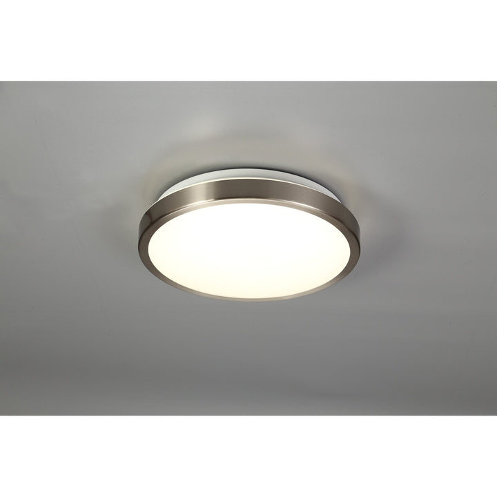 Nelson Lighting NL77569 Mama Bathroom Ceiling Light LED Satin Nickel/White