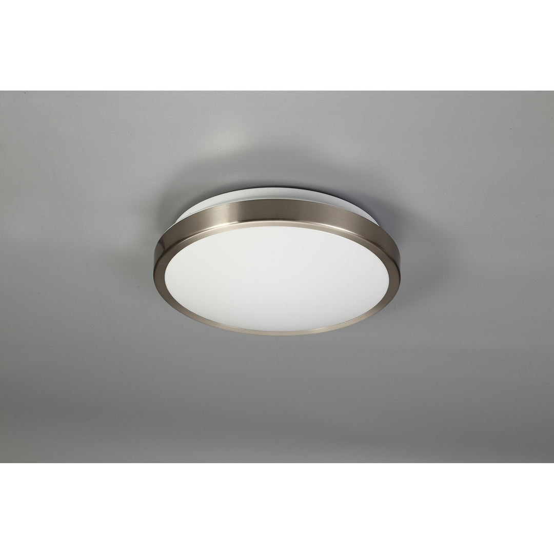 Nelson Lighting NL77569 Mama Bathroom Ceiling Light LED Satin Nickel/White