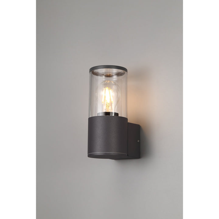 Nelson Lighting NL7775/CL9 Marc Outdoor Wall Lamp 1 Light Anthracite/Clear