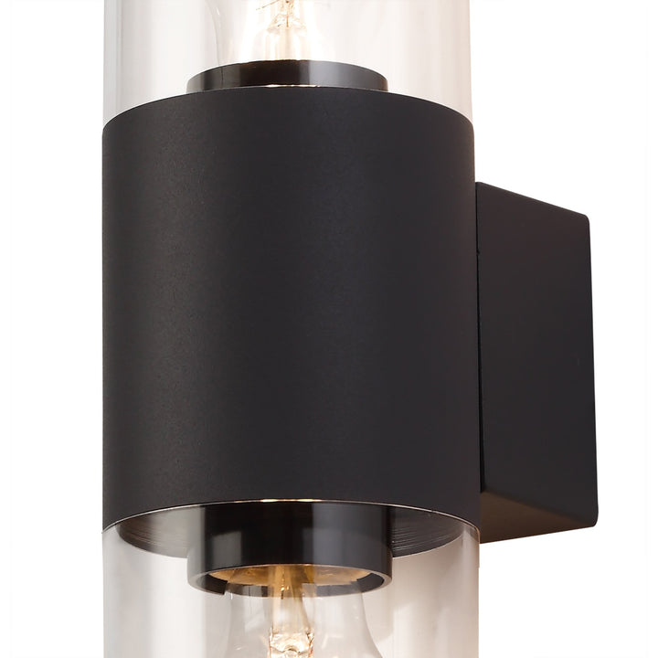 Nelson Lighting NL7776/CL9 Marc Outdoor Wall Lamp 2 Light Anthracite/Clear
