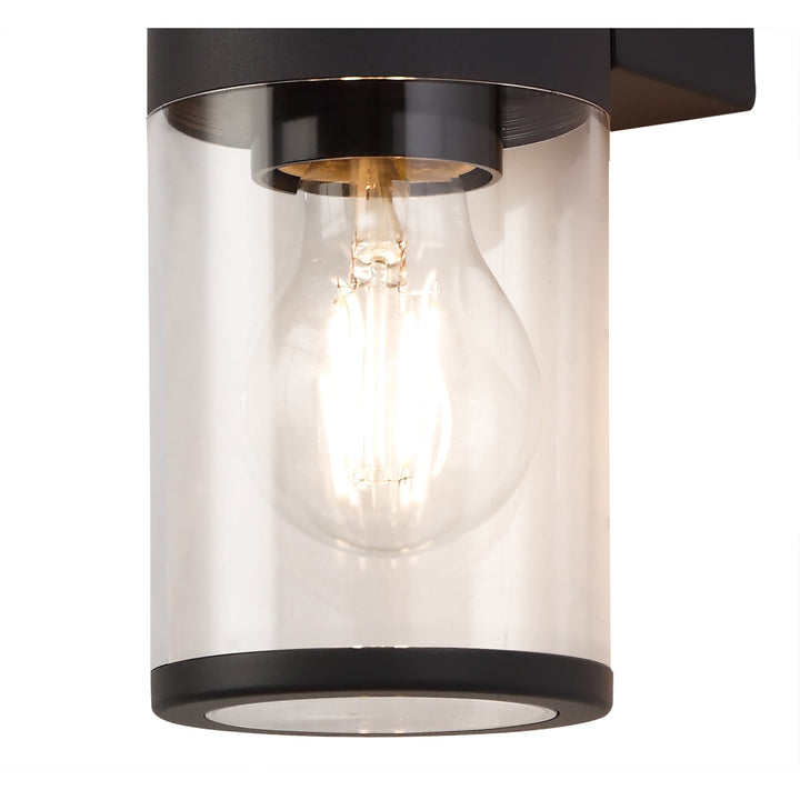 Nelson Lighting NL7776/CL9 Marc Outdoor Wall Lamp 2 Light Anthracite/Clear