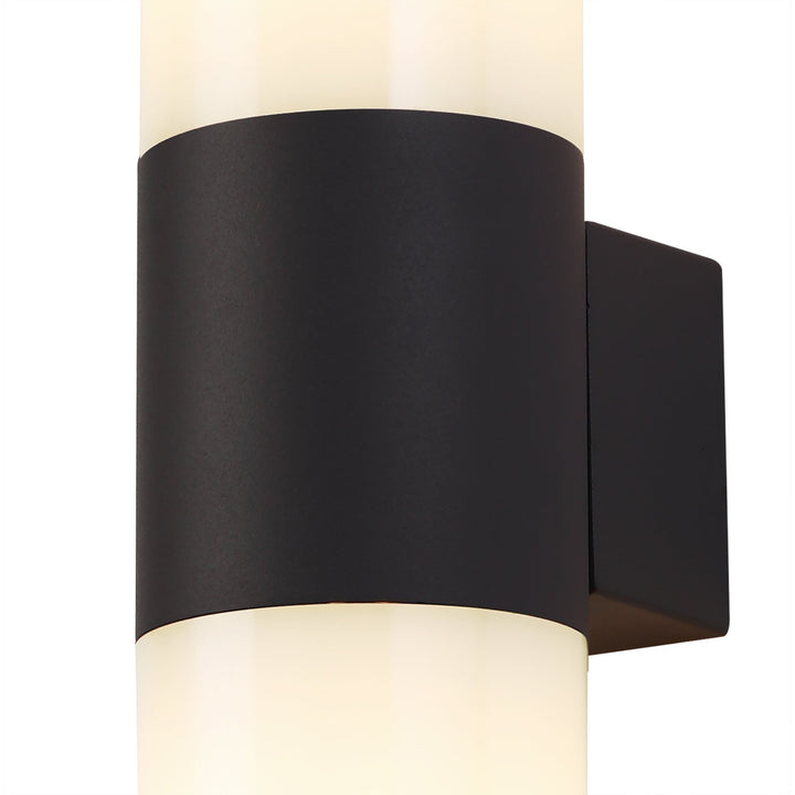 Nelson Lighting NL7776/OP9 Marc Outdoor Wall Lamp 2 Light Anthracite/Opal