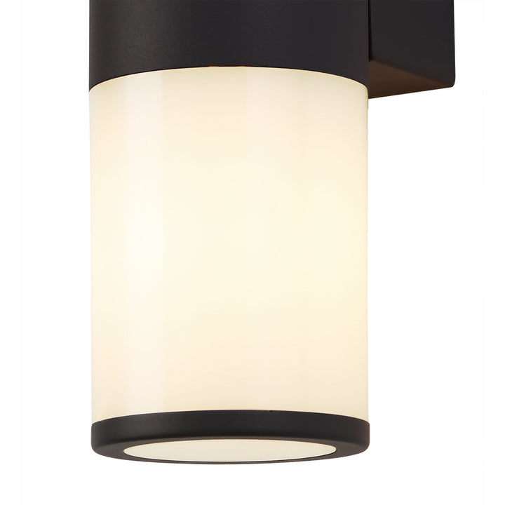 Nelson Lighting NL7776/OP9 Marc Outdoor Wall Lamp 2 Light Anthracite/Opal