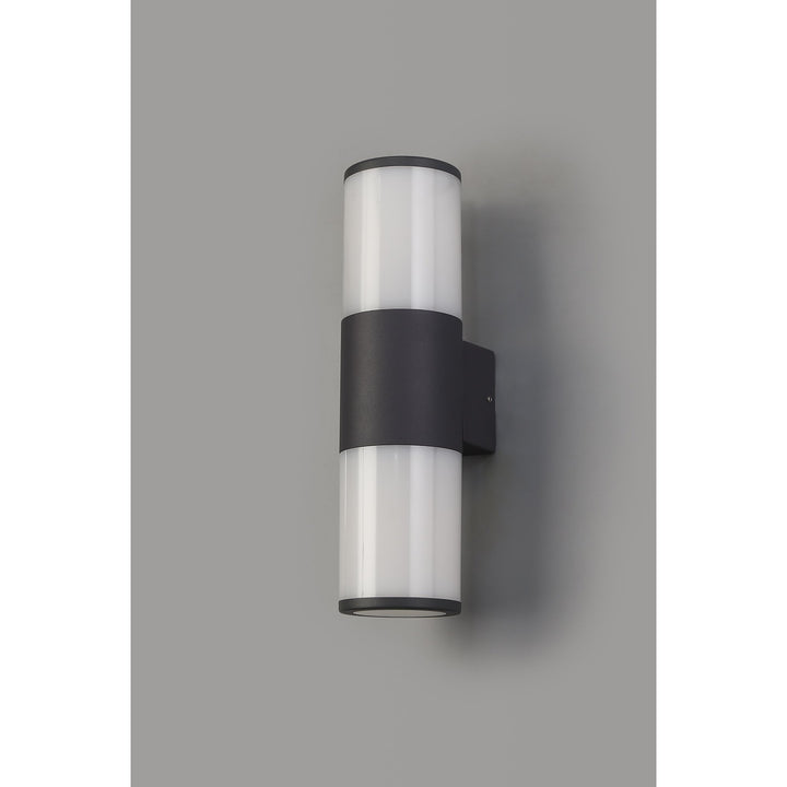 Nelson Lighting NL7776/OP9 Marc Outdoor Wall Lamp 2 Light Anthracite/Opal