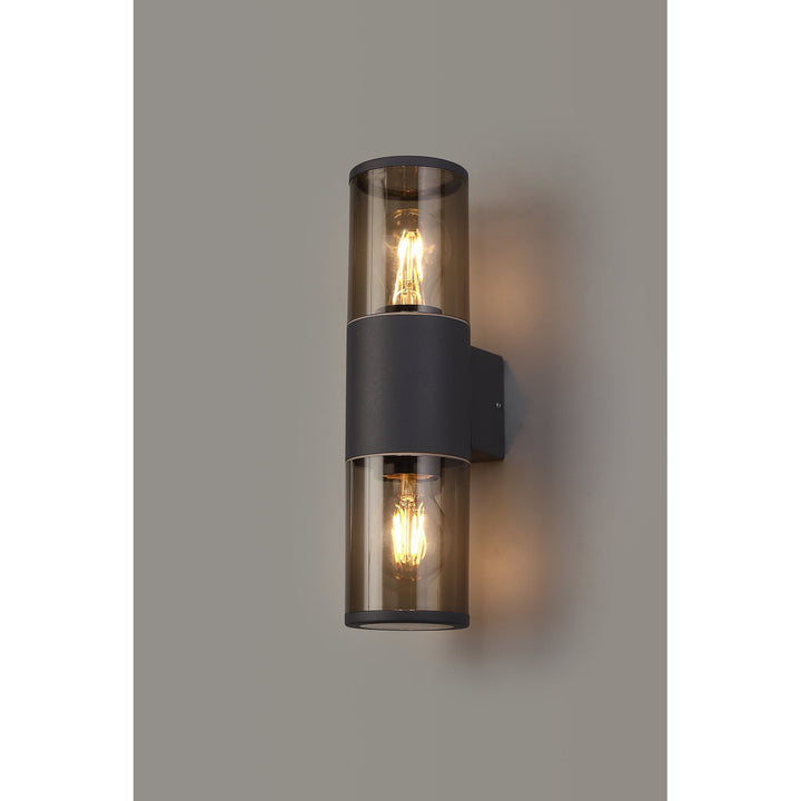 Nelson Lighting NL7776/SM9 | Marc Outdoor Wall Lamp | Anthracite/Smoked