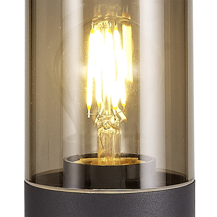 Nelson Lighting NL7777/SM9 Marc Outdoor 45cm Post Lamp 1 Light Anthracite/Smoked
