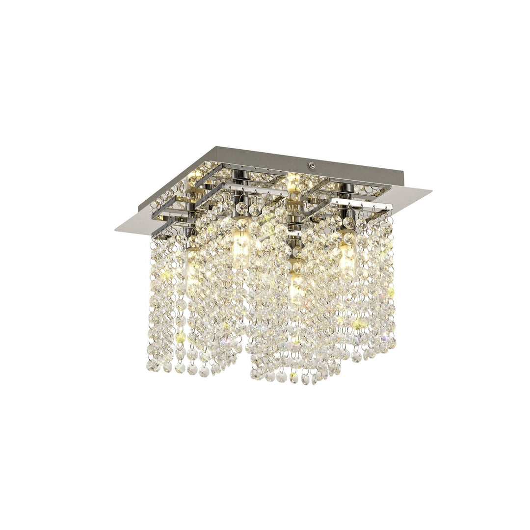 Nelson Lighting NL70549 Marie Bathroom Ceiling Light 4 Light Polished Chrome/Crystal