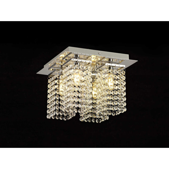 Nelson Lighting NL70549 Marie Bathroom Ceiling Light 4 Light Polished Chrome/Crystal