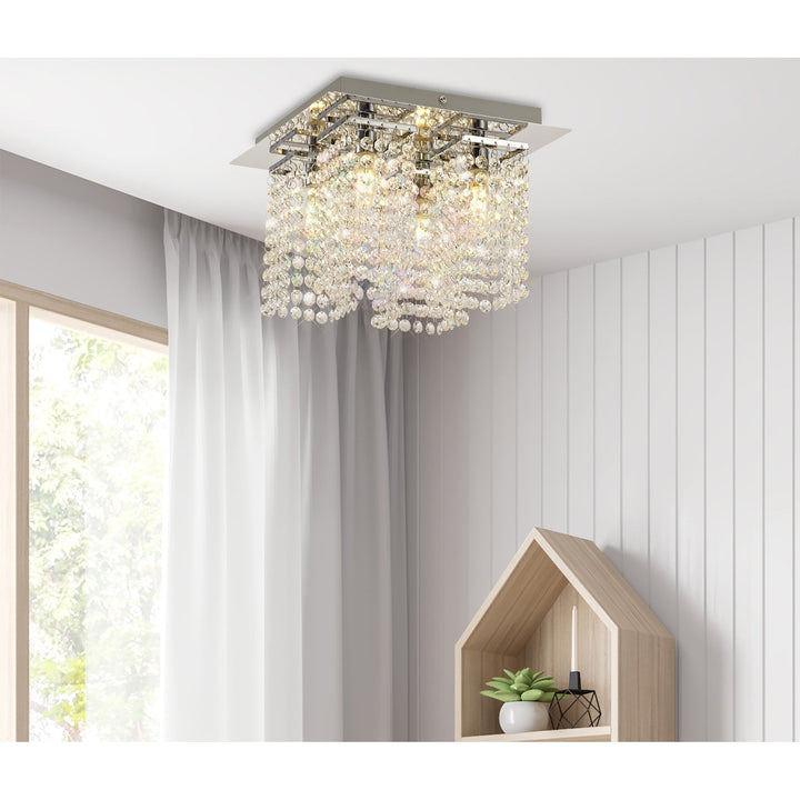 Nelson Lighting NL70549 Marie Bathroom Ceiling Light 4 Light Polished Chrome/Crystal