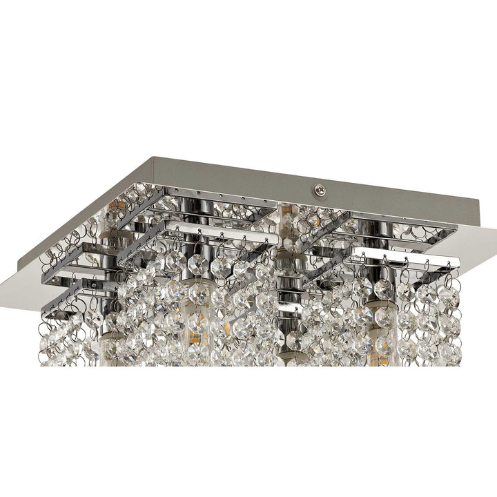 Nelson Lighting NL70549 Marie Bathroom Ceiling Light 4 Light Polished Chrome/Crystal