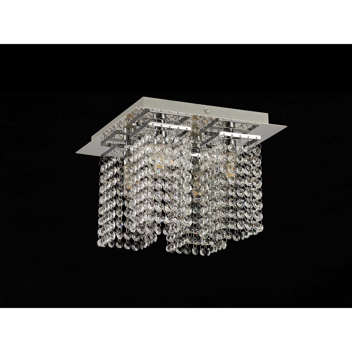 Nelson Lighting NL70549 Marie Bathroom Ceiling Light 4 Light Polished Chrome/Crystal