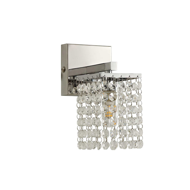 Nelson Lighting NL70559 Marie Bathroom Wall Lamp 1 Light Polished Chrome/Crystal