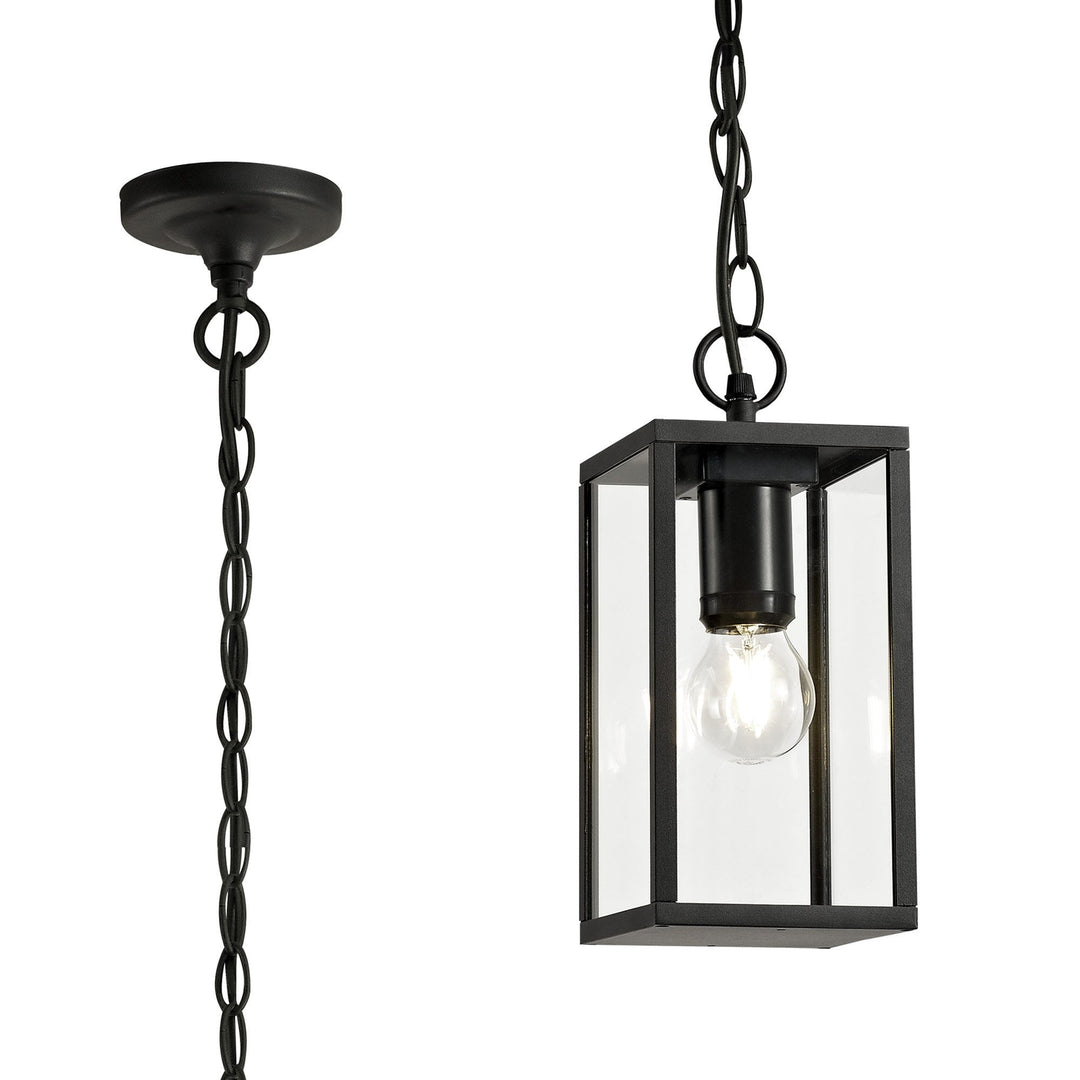 Nelson Lighting NL71189 Mateo Outdoor Pendant 1 Light Graphite Black