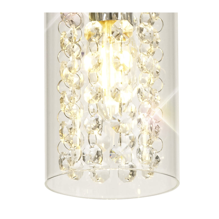 Nelson Lighting NL70459 Minnie Semi Ceiling 5 Light Polished Chrome/Crystal/Glass